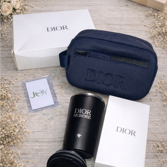 Dior Accessories - 🦕 3FER Dior Navy Blue pouch, cup and card bundle